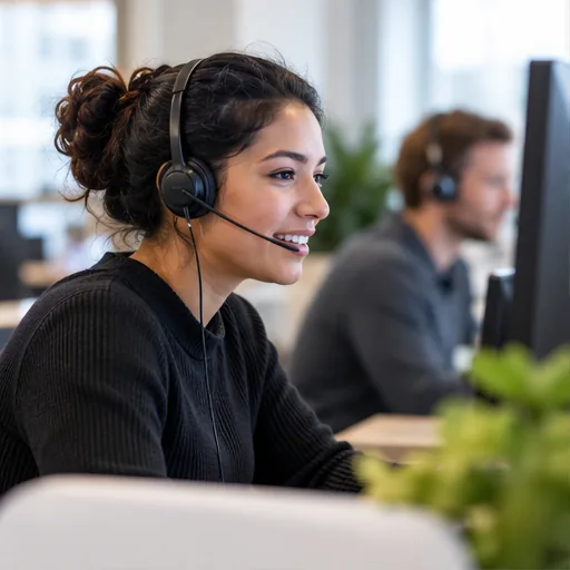 Customer service agent assistant headset.