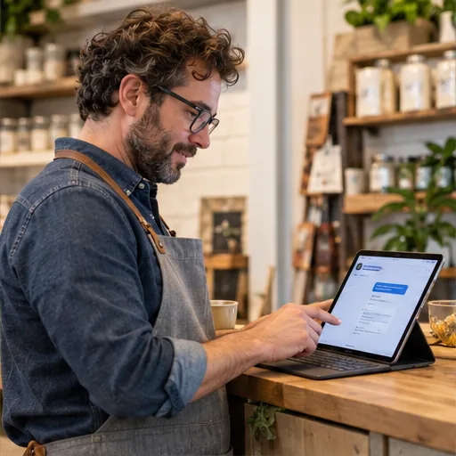 Website chatbot testing small shop owner.