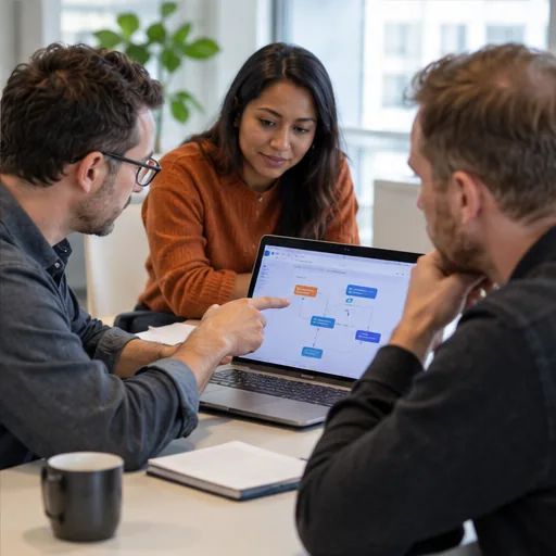 Ai agent handoff review team meeting.