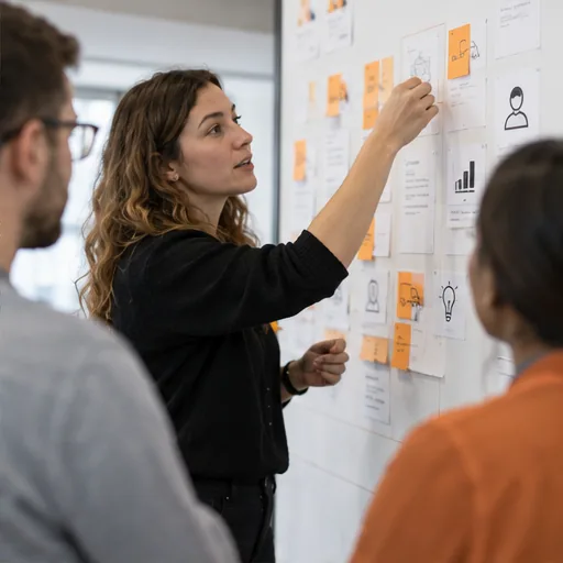 Service design workshop wall cards.