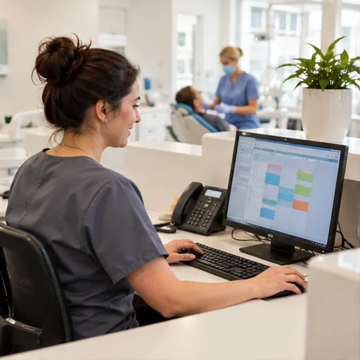 Dentist reception it workstation.
