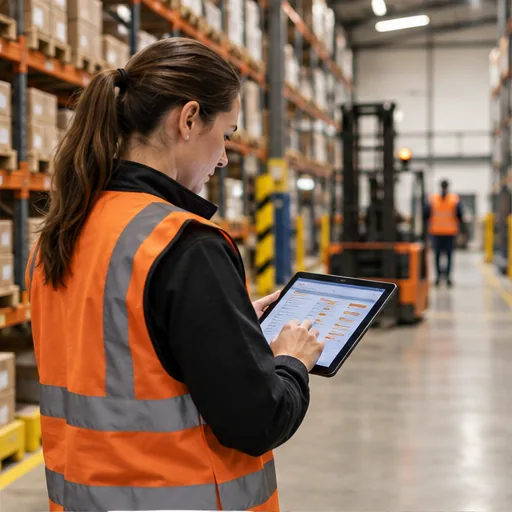 Stock warehouse supervisor tablet.