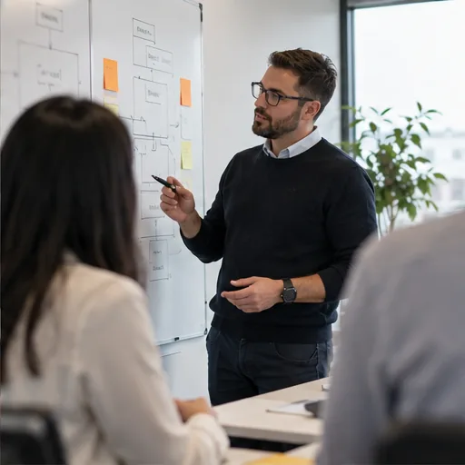 Iso compliance review whiteboard room.