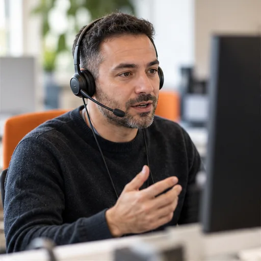 Lead qualification call headset.