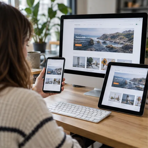 Responsive web testing three device sizes.