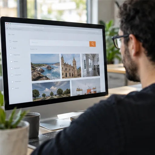 Website search feature developer monitor.