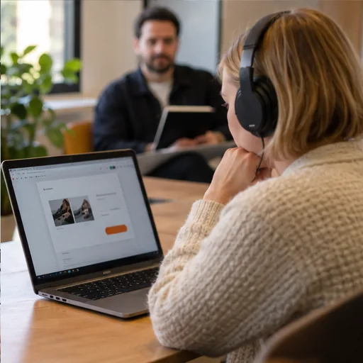 Usability testing participant laptop.