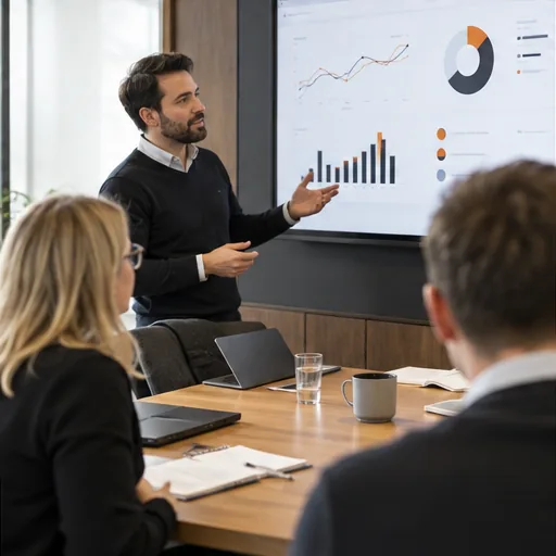 Monthly performance review client boardroom.
