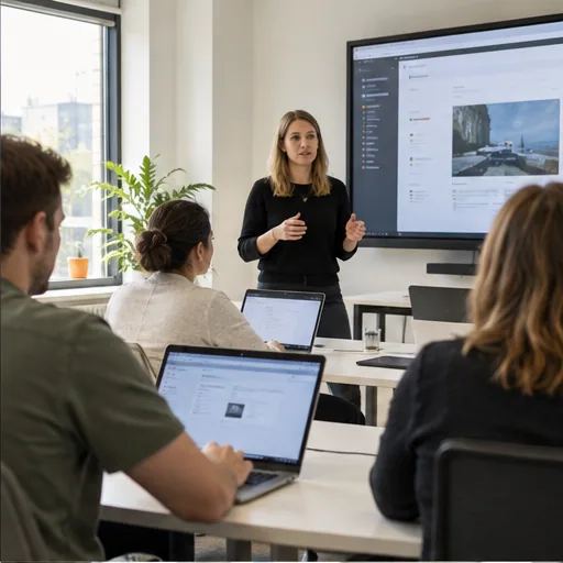 Client cms training laptop classroom.